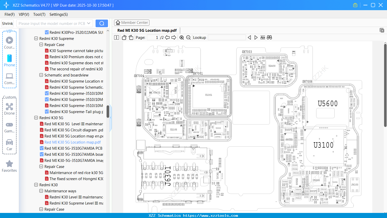 Xiaomi Redmi K30 5G Location Map